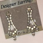 Elegant Vintage Silver Tone CZ Rhinestone Formal Designer Earrings Gold Photo 1