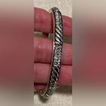 Brighton Silver Plated Twisted Rope and Crystal Hinged Bracelet Photo 2