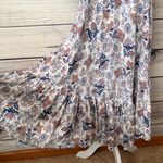 Lucky Brand White Paisley Floral Patterned Cottagecore Maxi Dress Photo 4