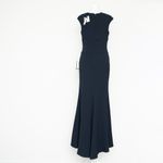 Betsy and Adam  -  Navy Draped Surplice Gown Photo 1