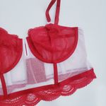 Auden Sheer Unlined Lingerie Bra Red Size L Photo 1