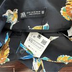 ZARA NWT birds print black belted paperbag shorts XS Photo 4