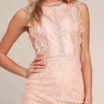 Lulus  My Sweetheart Blush Pink Lace Mini Dress XL Feminine Romantic Coquette Photo 0