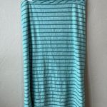 Lucy Jersey Midi Skirt M Striped Casual Soft Beach Boho Resort Vacation boat Blue Size M Photo 5