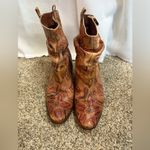 Schutz leather boots slouch ankle boots multi color doodle drawing floral Size 8 Photo 1