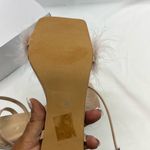 None PINK FEATHERED HEELS 7.5-8 39 PINK WITH BEIGE SHOE & TRANSPARENT HEEL NEW IN BOX Photo 9