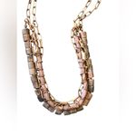 None Multilayer necklace with natural beads and stones on Paper Clip Adjustable chain Photo 3