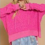 POL Women’s Popcorn Knit Hi-Low Hooded Sweater Photo 0