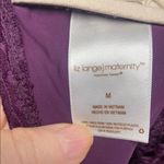 Liz Lange Maternity 2  Tops Purple Crochet Swim and striped top with Black Skirt Photo 2