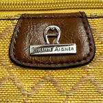 Etienne Aigner  Yellow Brown Linen Crossbody Shoulder Bag Y2K Fall Harvest Gold Photo 4