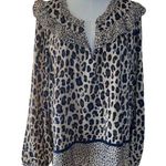 Vineyard Vines  Chic Leopard Print Blouse Women’s Size X Large NWT Photo 0