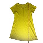 Soft Surroundings  Pintuck A-Line Yellow Dress Medium Cotton Stretch Comfy Lounge Photo 7