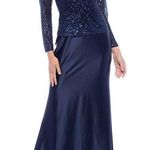 Elegant Navy Blue Evening Gown Size XL Photo 0