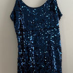 Revamped  Glittering Blue Sequin Mini Dress Photo 0