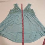 POL  Blue Sequin Lace Boho Tank Top Size Small Flowy Embroidered Festival Style Photo 7