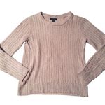 Banana Republic Crewneck Heavyweight Knit Beaded Sweater sz M Tan Cable Knit Sweater Photo 0
