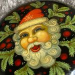 Old World Santa Clause Pin Brooch Christmas Holidays Marked KH Photo 9