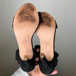 Cynthia Vincent VTG Studded Suede Heeled Sandals Black Ankle Strap Heel Designer Size 6 Photo 3