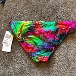 NEW NWT 2BAMBOO Green Pink Red Tropical Leaves Leaf Floral Bikini Bottom Small Photo 4