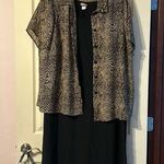Vintage Early Morning Snake Skin Print 2 Piece Dress Suit 22 Black Size undefined Photo 0