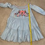 Free People  Sunbeams Embroidered Off The Shoulder Mini Dress Light‎ Blue S Photo 10