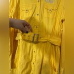 COOGI  Women’s Shirtdress Belted Trench Style Studded
Embellished Yellow Size XL Photo 1