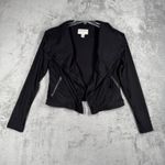 Marrakech Moto Jacket‎ Womens XS Black Draped Waterfall Front Zip Pockets Photo 1