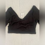 Windsor NWT Sheer Cropped Crossover V-Neck Long Sleeve Top Photo 3