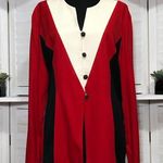 Vintage 80s 90s Harlequin Blazer Coat White Black Red Photo 0