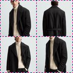 ZARA NWT  DOUBLE-BREASTED WOOL COAT WITH BELT sz MEDIUM Photo 7