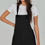 Chic LIGHT GRAY (not black) Women's Overalls with Tie Bib Front and Pockets Size XL Photo 1