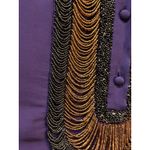 3.1 Phillip Lim Womens Silk Long Sleeve Top Metallic Beaded Size 4 Purple Photo 2