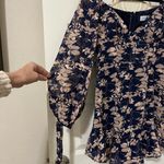 Petal and Pup  Navy Floral Ruffle Trim Mini Dress Sz 6 Photo 2