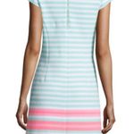 Lilly Pulitzer Dress Lana Cap-Sleeve Engineer-Striped Dress Poolside Blue L GUC Photo 1