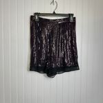 Diane Von Furstenberg  Plum/Black Sequin Shorts Lined H4 Photo 1