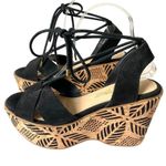 sbicca  Staycation Black Suede Ankle Lace Up Platform Wedge Sandal size 10 Photo 7
