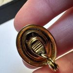 Monet Signed Gold Tone Black Oval Clip-on Clip On Earrings Photo 4