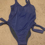 Coastal Blue New NWT  Navy Side Tie Full Coverage One Piece‎ Swimsuit Size Medium Photo 0