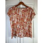 J Jill Linen Shirt Womens Small Southwestern Colorful Soft Coastal Casual Church Orange Photo 2