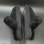 UGG  Disquette Black Suede Leather Plush Sheepskin Platform Slippers Size 8 Photo 7