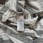 Loft Light Gray & White Striped Cowl Neck Plush Sweater Photo 8