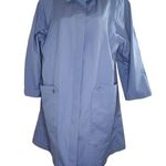 London Fog  Blue Trench Coat Overcoat Jacket Collared Large Photo 0