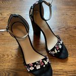 Charlotte Russe Flower Detail Black Heels size 7 Photo 1