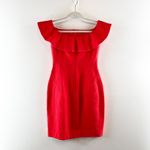 Aritzia Babaton by  Emry Off The Shoulder Ruffle Trim Bodycon Mini Dress Red US 4 Photo 12