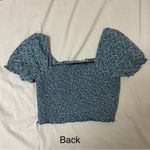 Aerie Cottage Summer Floral Smocked Puff Sleeve Crop Top Small Photo 3