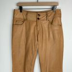 Cache Vtg  Lamb Leather Pants Sz 6 Tan Brown Straight Leg Boot Photo 2