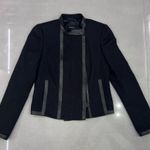 Akris Bergdorf Goodman Black Leather Trim Moto jacket Photo 5