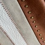 Fossil genuine leather patchwork horizontal stripe hobo shoulder bag cognac Tan Photo 2