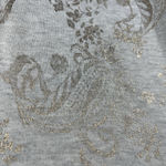 Lucky Brand Mosaic Paisley Print Pullover Sweater Size Small Chiffon Hem Gray Photo 3