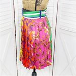 Anthropologie Delfi Collective Skirt Satin Pleated Panel Multicolor Size Medium Photo 1